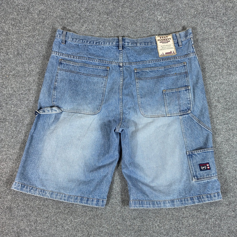 Y2K 00s Phat Farm Mens "Phat Farmers" Baggy Carpenter Denim Shorts Mens Tag 48